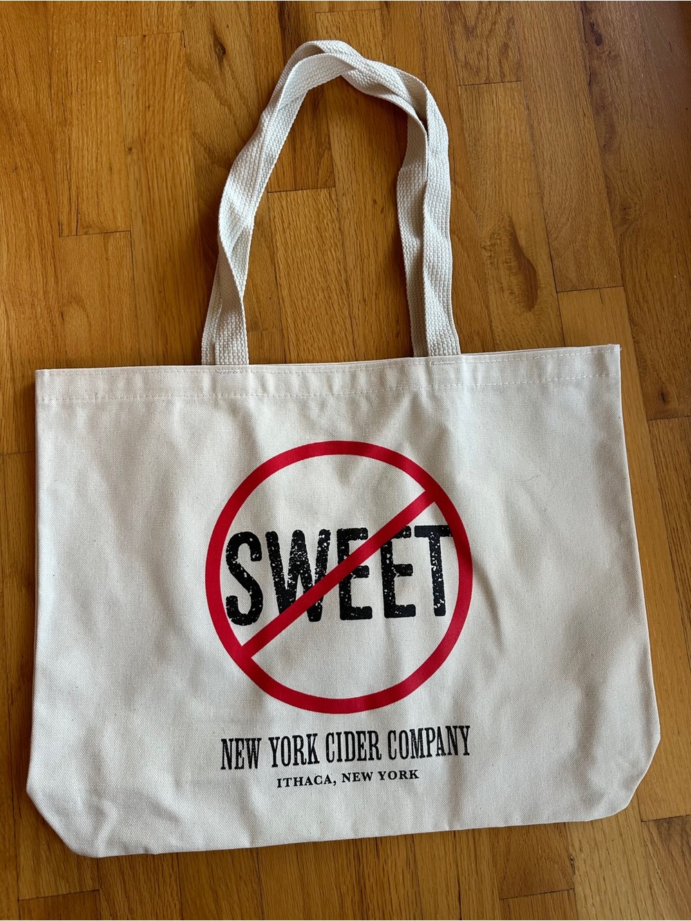“Not Sweet” New York Cider Company Large Canvas Tote, NEW